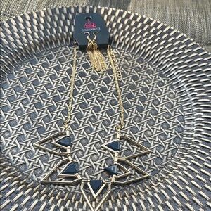 Paparazzi Gold and Black Modern Necklace - Nickel Free